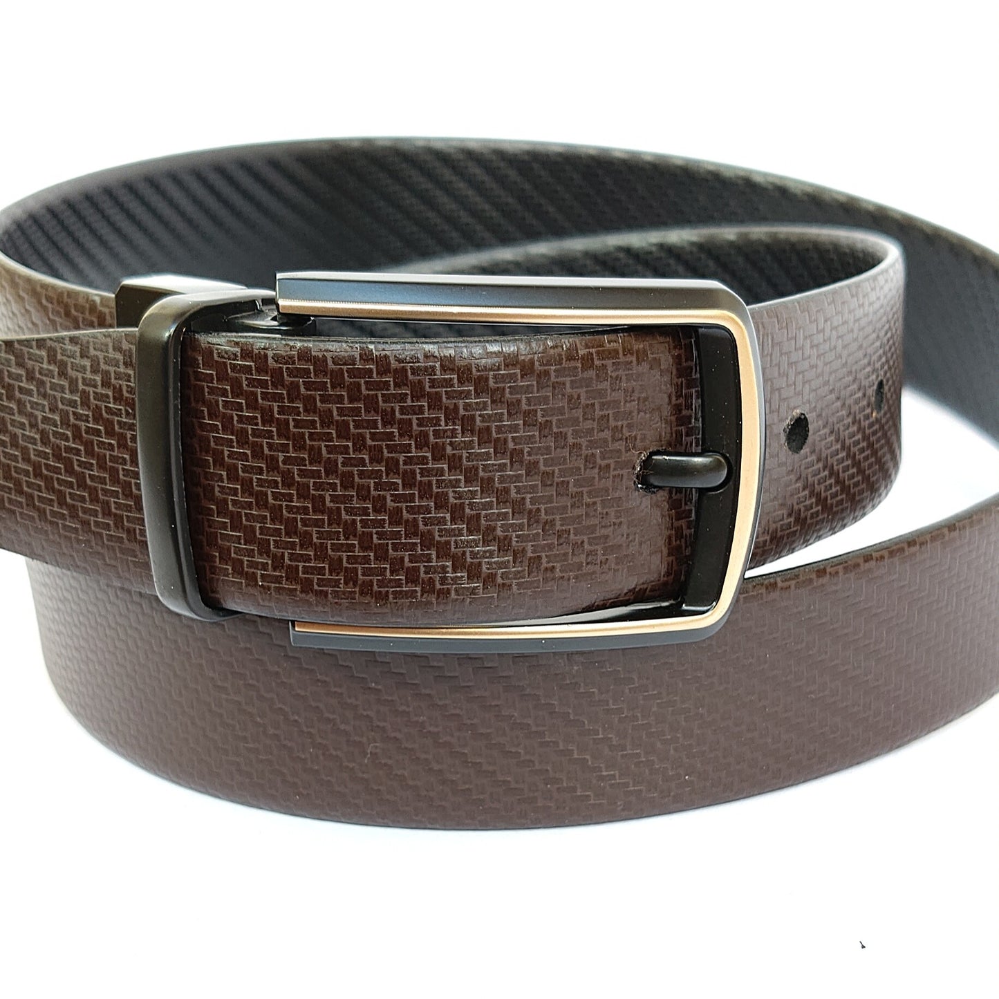 Elegavie Full-Grain Leather Reversible Belt – Black & Brown | Premium & Stylish