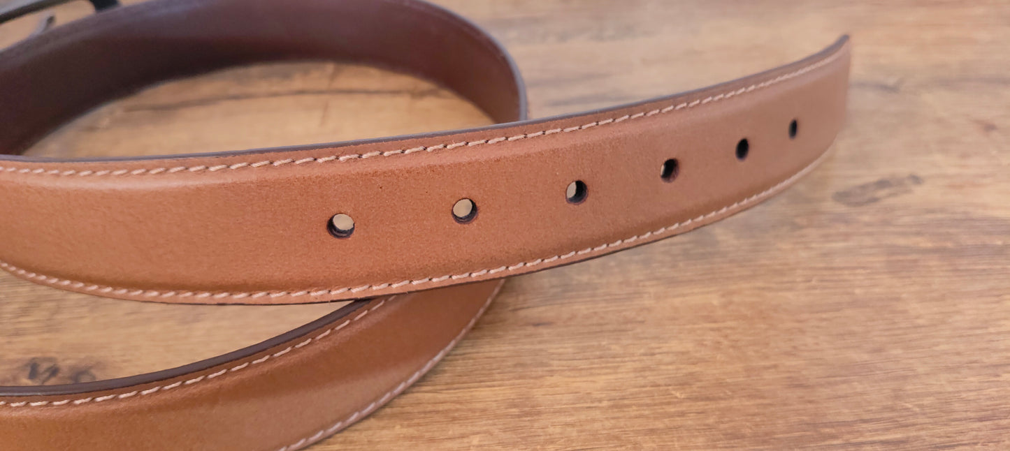 Elegavie Full-Grain Leather Premium Brown Dress Belt for Men β Stylish & Durable