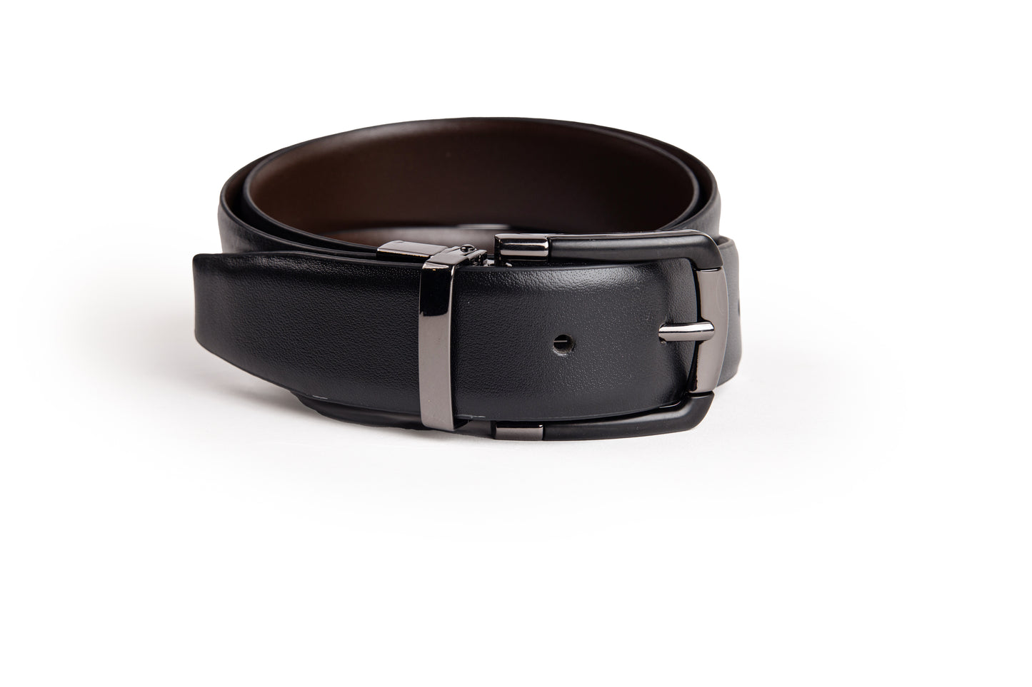 Elegavie Black / Brown Reversible Leather Belt - Stylish