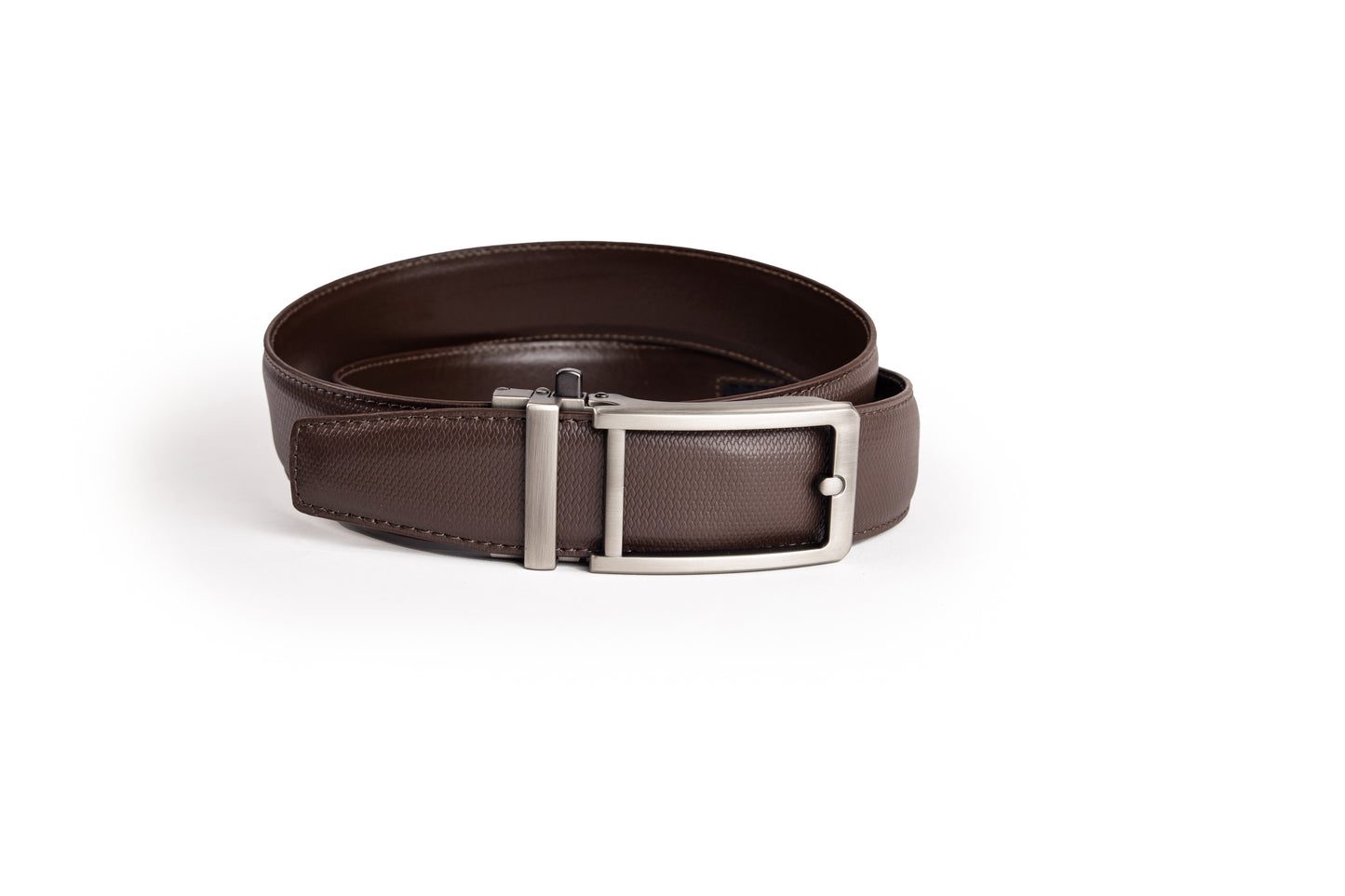 Elegavie Men's Premium Brown Genuine Leather Auto-Lock Belts