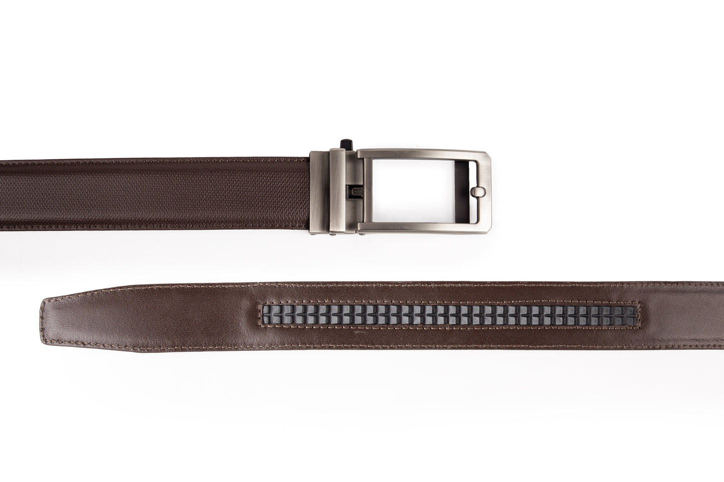 Elegavie Men's Premium Brown Genuine Leather Auto-Lock Belts