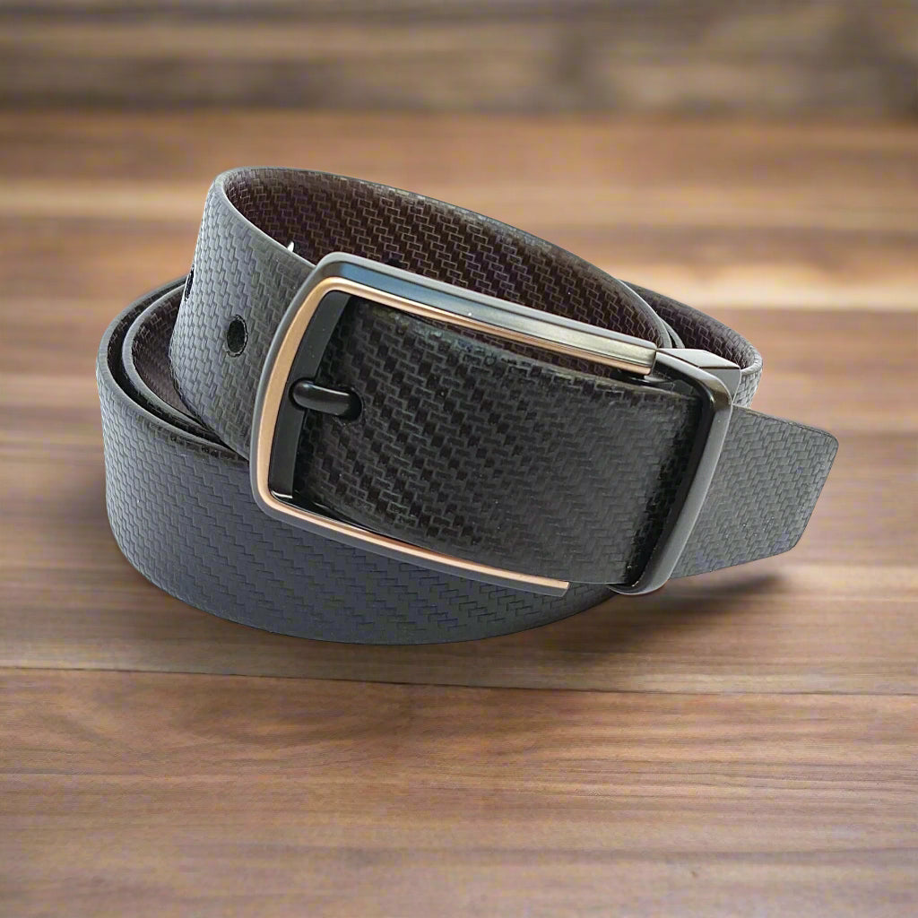Elegavie Full-Grain Leather Reversible Belt – Black & Brown | Premium & Stylish