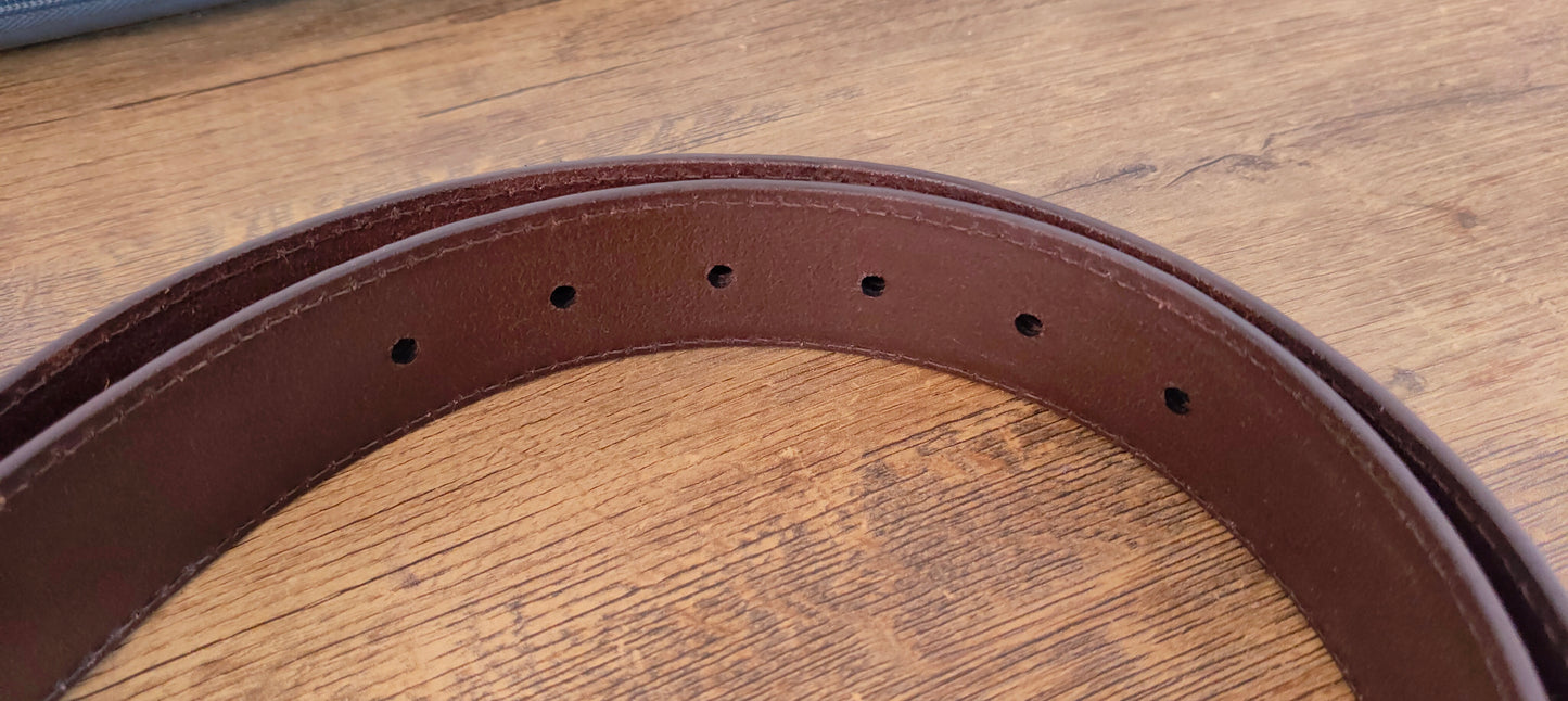 Elegavie Full-Grain Leather Premium Brown Dress Belt for Men – Stylish & Durable
