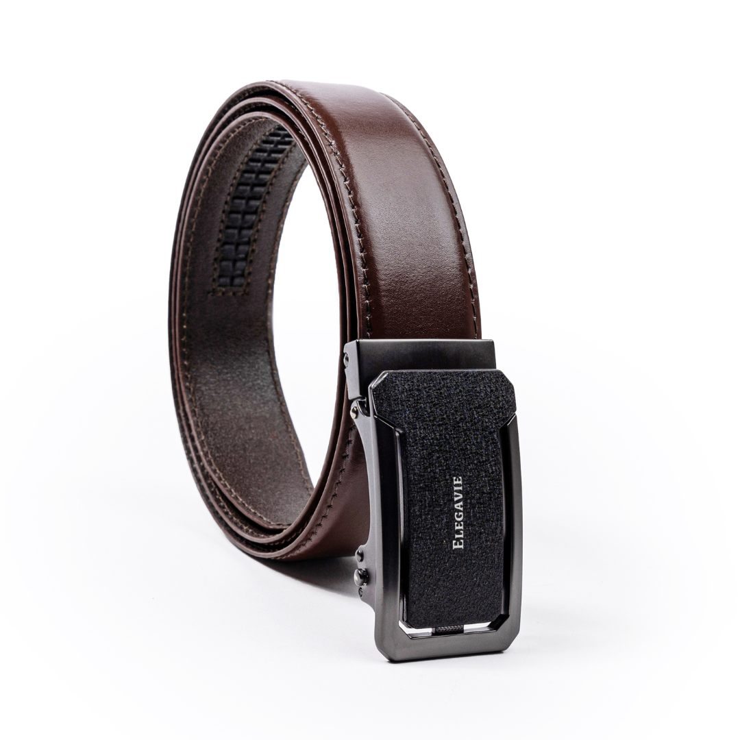 Elegavie Genuine Leather Premium Black Autolock Belt - Executive Style