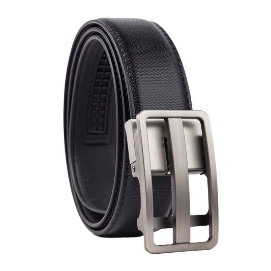 Elegavie Men's Premium Black Genuine Leather Auto-Lock Belts