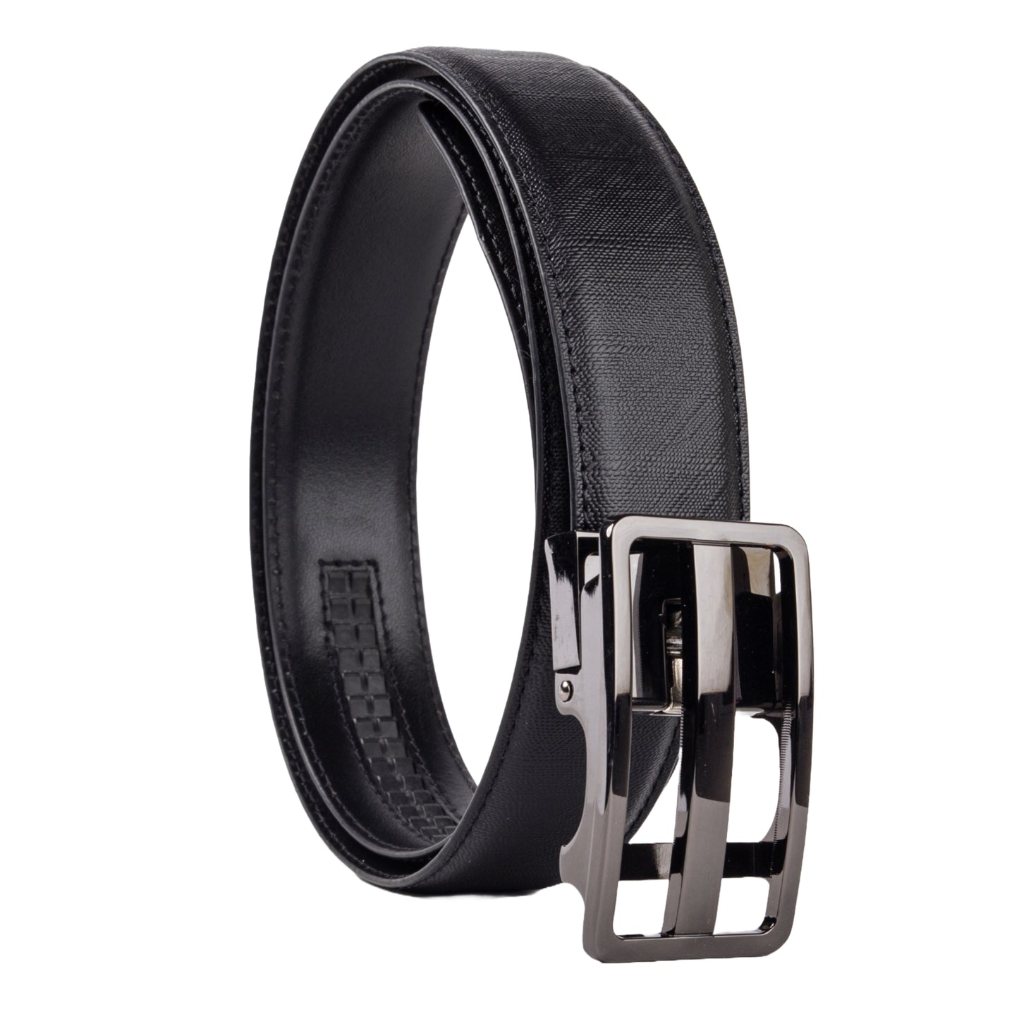 Elegavie Premium Men's Premium Black Genuine Leather Auto-Lock Belt-Modern Elegance