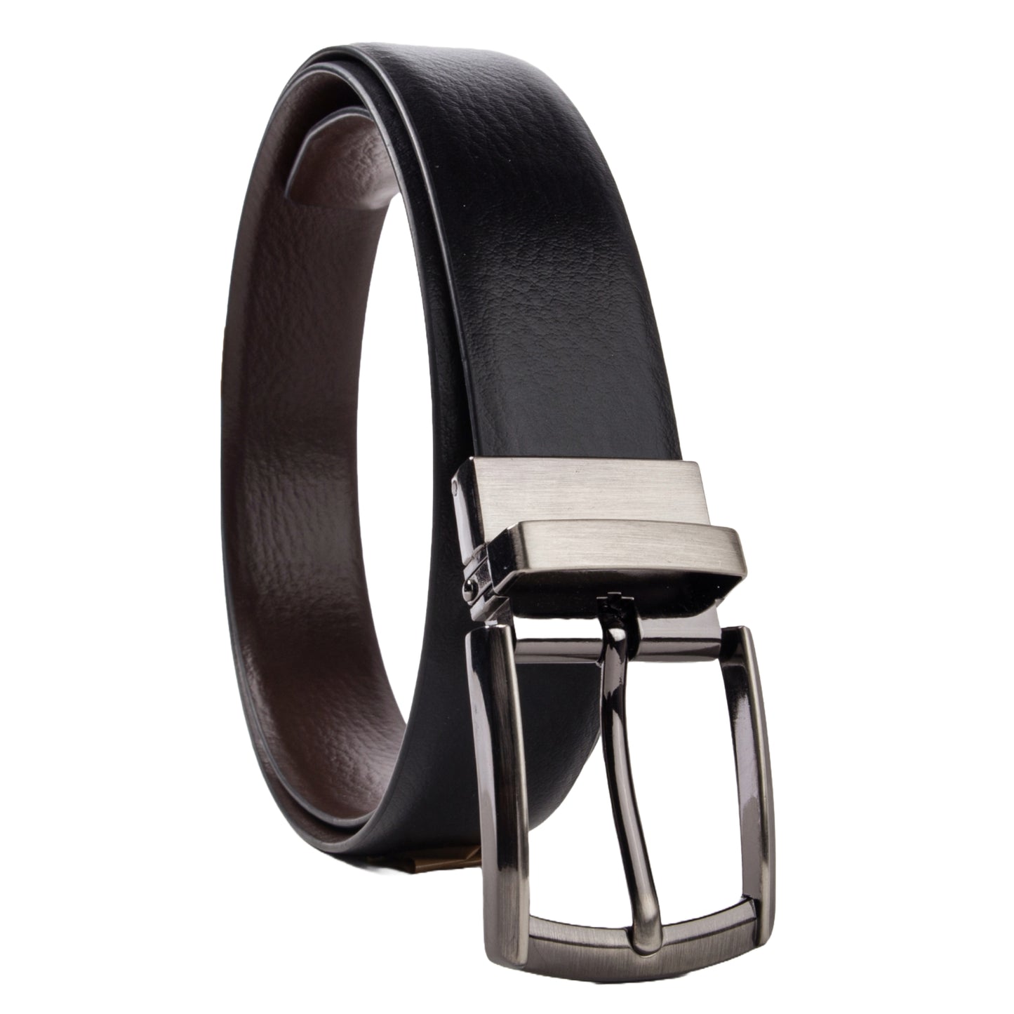 Elegavie Black / Brown Reversible Leather Belt - Sleek and Strong