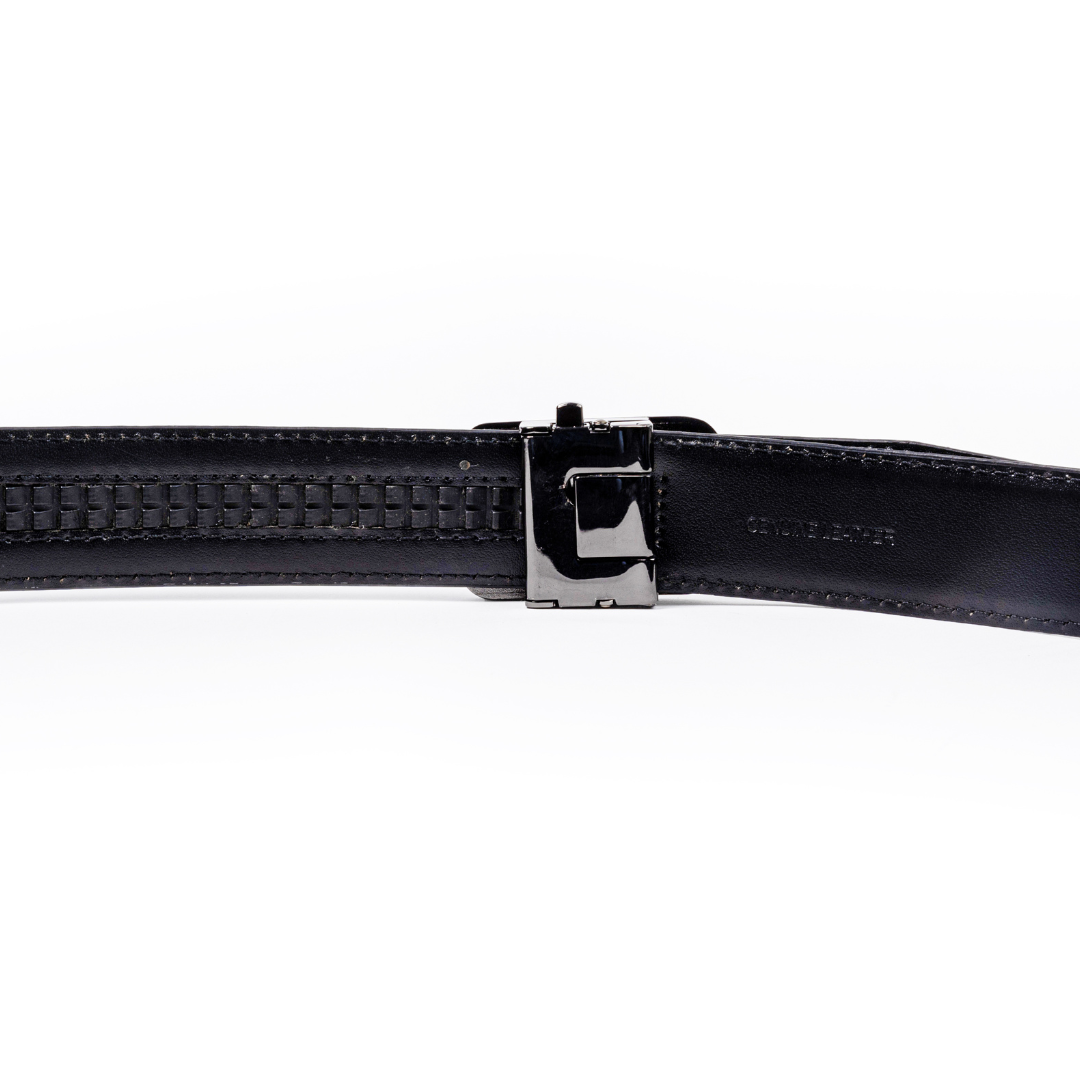 Elegavie Genuine Leather Premium Black Autolock Belt - Adaptable Comfort