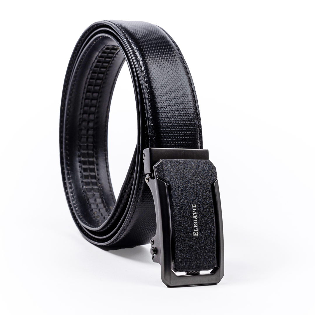 Elegavie Genuine Leather Premium Black Autolock Belt - Executive Style