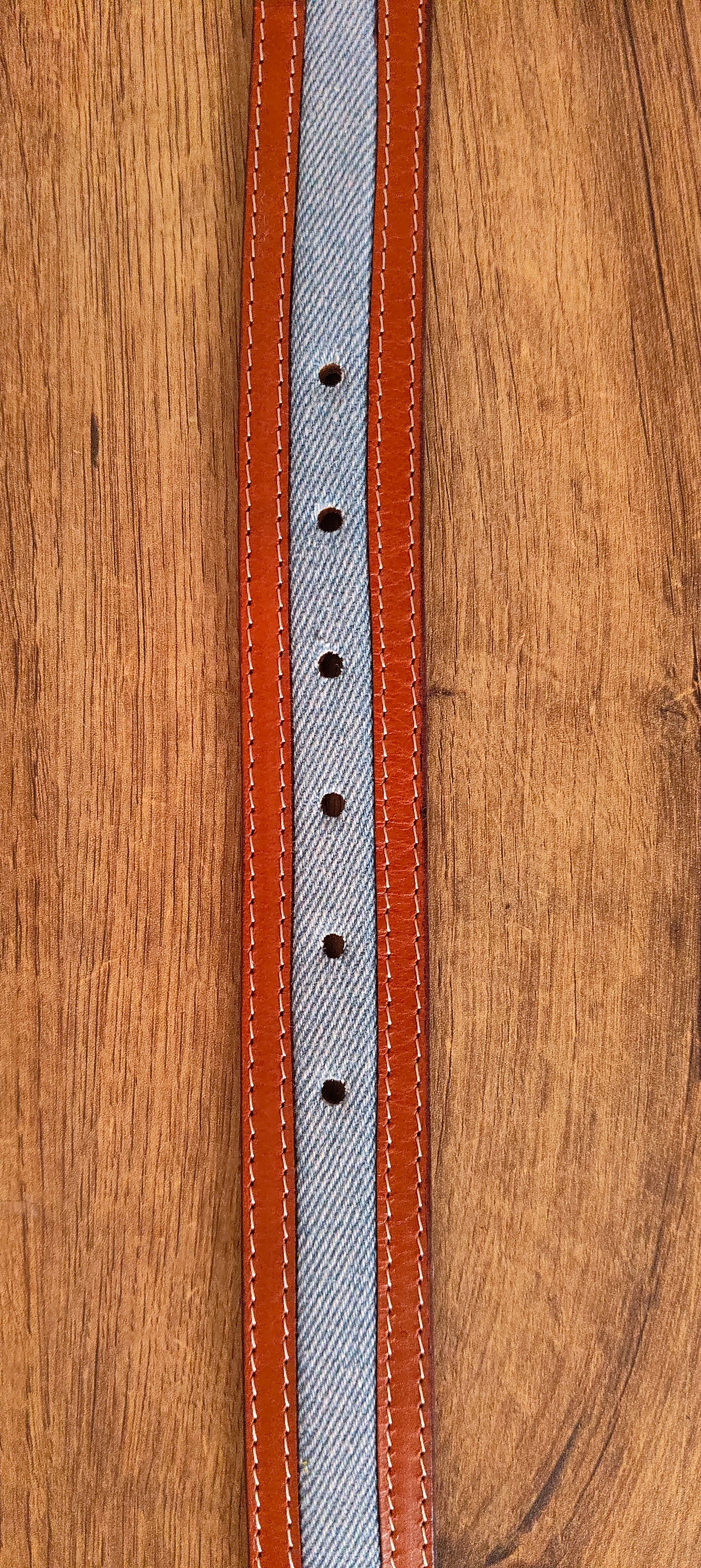 Elegavie Full Grain Leather -Blue Denim Men's Casual Belt